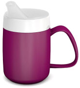 Thermobecher brombeer, 260 ml, inkl. Trinkdeckel mit Mundstück kleine Öffnung ø 5 mm