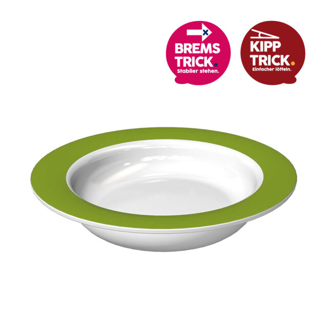 Schale grün mit Kipp-Trick, Ø 15,5 cm