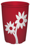 Trinkbecher rot mit Antirutsch-Blume, 220 ml