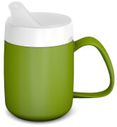 Thermobecher grün, 260 ml, inkl. Trinkdeckel mit Mundstück kleine Öffnung ø 5 mm