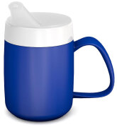 Thermobecher blau, 260 ml, inkl. Trinkdeckel mit Mundstück kleine Öffnung ø 5 mm