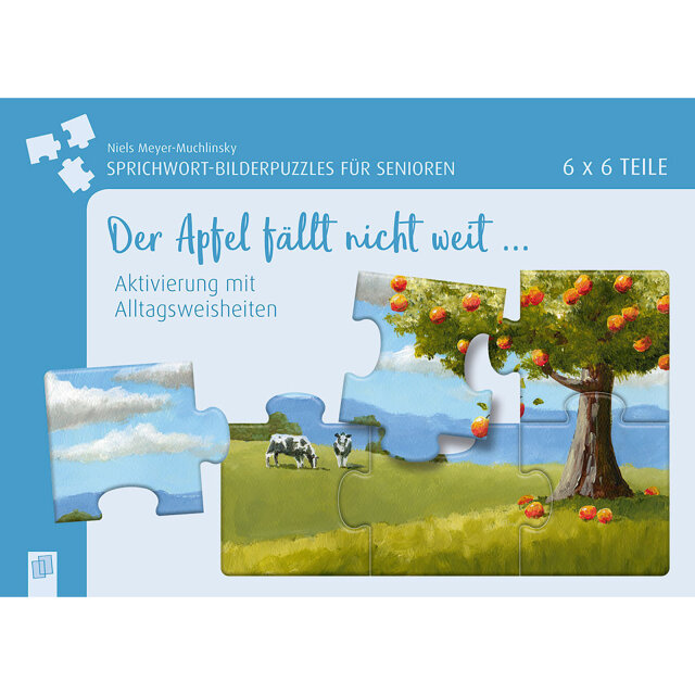 Sprichwort-Bilderpuzzle für Senioren Der Apfel fällt nicht weit...