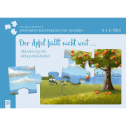 Sprichwort-Bilderpuzzle für Senioren Der Apfel...
