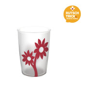 Trinkbecher natur-transparent mit Antirutsch-Blume, 220 ml