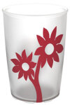 Trinkbecher natur-transparent mit Antirutsch-Blume, 220 ml