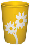 Trinkbecher gelb mit Antirutsch-Blume, 220 ml