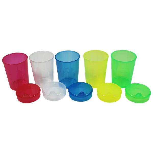 Schnabelbecher Set mit Deckel 4 X 4 mm 10 Teilig
