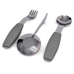 Besteck-Set silber-grau, 1 Messer, 1 Gabel, 1 Löffel
