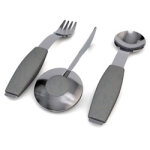 Besteck-Set silber-grau, 1 Messer, 1 Gabel, 1 Löffel